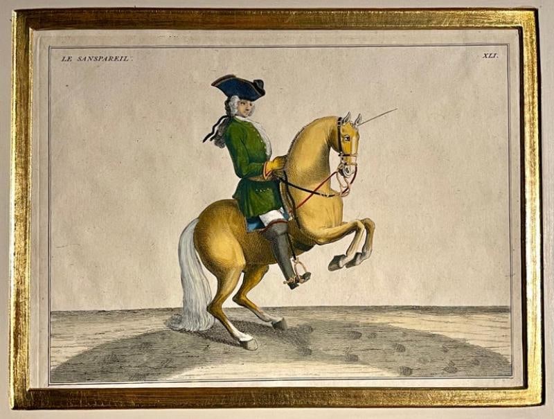 Four Engravings of Horse Riders L' Aimable, Le Joli, Le Sanspareil, Le Poupon - 10