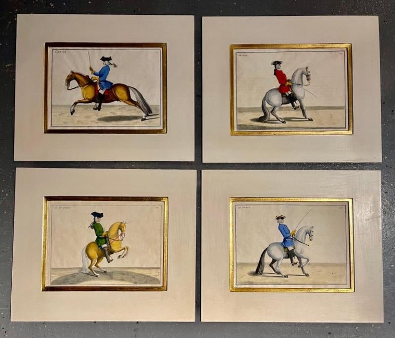 Four Engravings of Horse Riders L' Aimable, Le Joli, Le Sanspareil, Le Poupon - 9