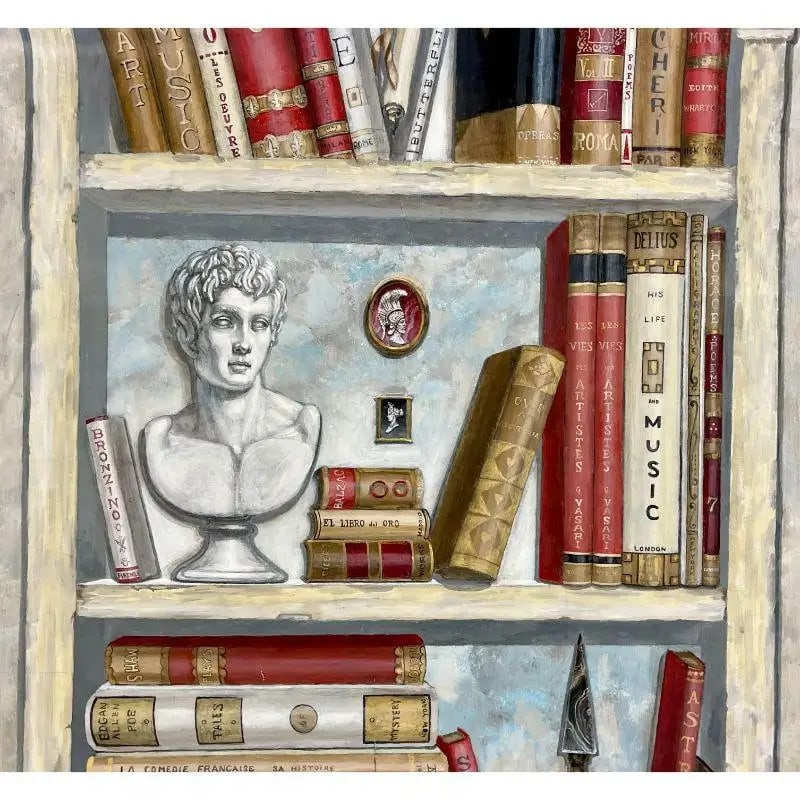 Pair of Oil on Canvas Standing Wall Decoration, Gustavian, Italian Style - 10