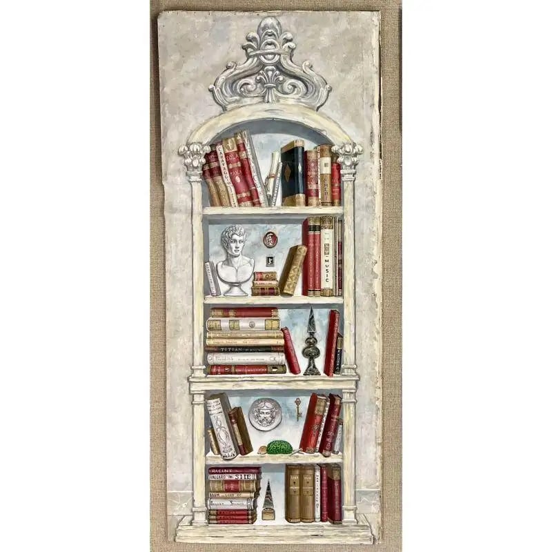 Pair of Oil on Canvas Standing Wall Decoration, Gustavian, Italian Style - 3