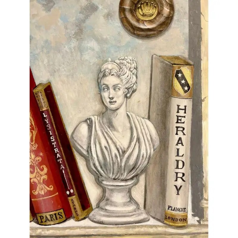 Pair of Oil on Canvas Standing Wall Decoration, Gustavian, Italian Style - 6