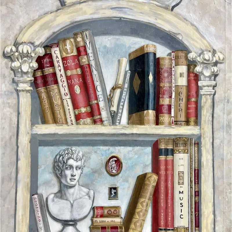 Pair of Oil on Canvas Standing Wall Decoration, Gustavian, Italian Style - 8