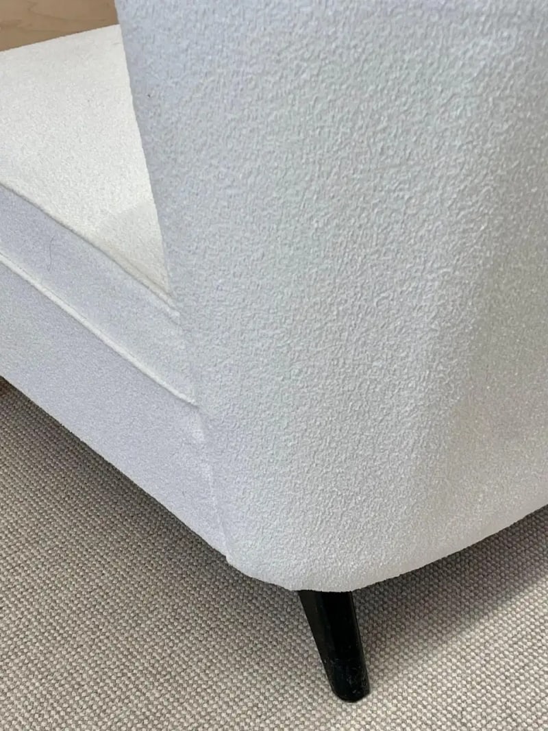 Pair Mid-Century Modern Slipper/Lounge Chairs, American, Bouclé, Pair Low Profie - 10