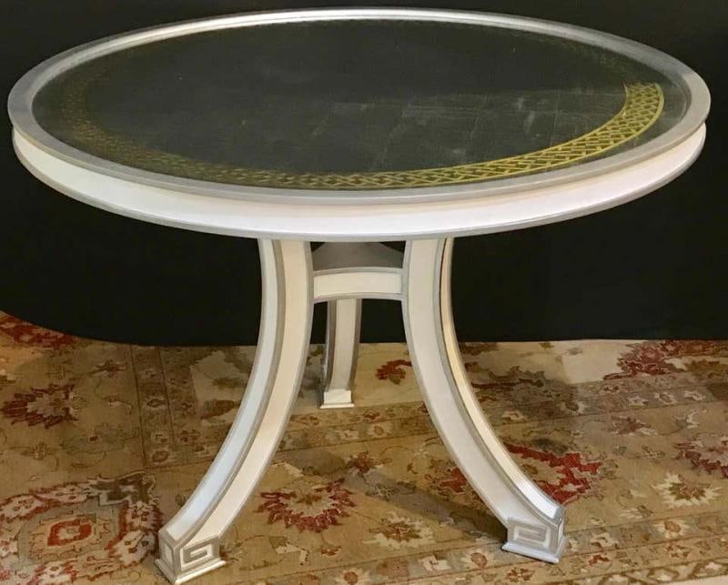 Pair of Compatible Églomisé Top Painted Side, End or Centre Tables - 12