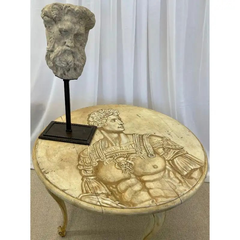 Bust of Roman or Greek Man, Venetian Style, Metal Stand, Sculpture, 20th C. - 2