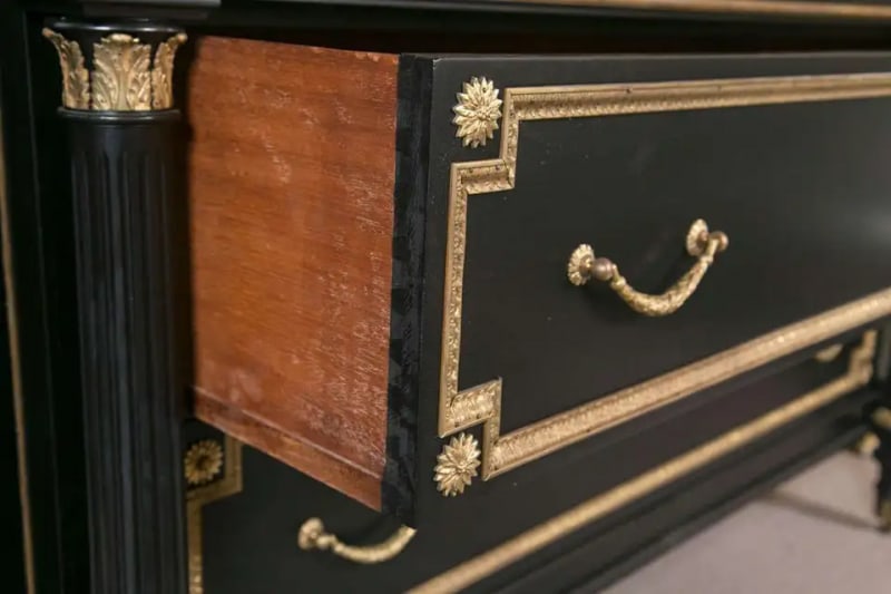 Ebonized Bronze-Mounted Chest /Commode / Dresser Attributed to Jansen - 7