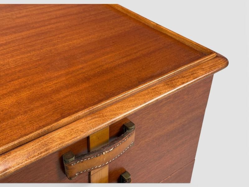 Paul Frankl, Rare Nightstands, Mahogany, Rock Maple, Brass, Leather, USA, 1950s - 10