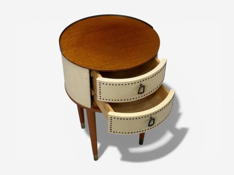 Halvdan Petterson, Nightstands, Leather, Beech, Brass, Sweden, 1950s - 10