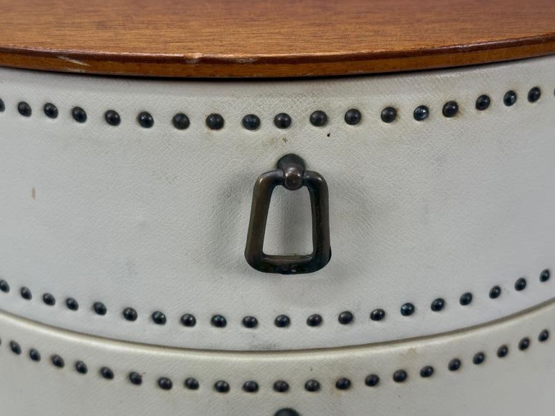 Halvdan Petterson, Nightstands, Leather, Beech, Brass, Sweden, 1950s - 7