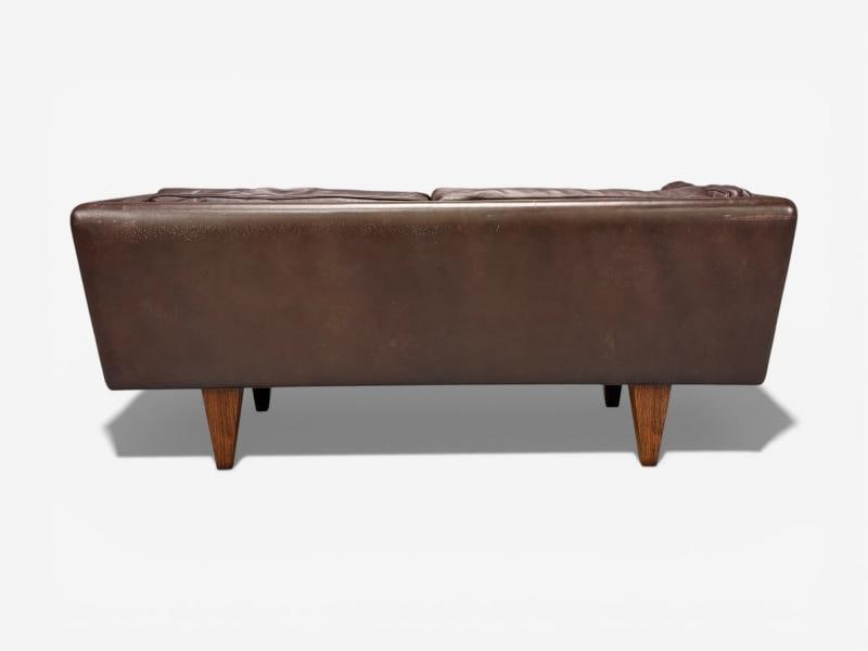 Illum Wikkelsø, Settee, Brown Leather, Rosewood, Denmark, 1960s - 11