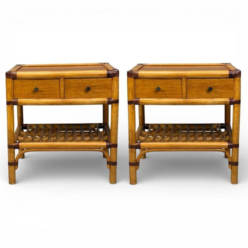 Kenneth Bergenblad, Nightstands, Bamboo, Rattan, Brass, Sweden, 1970s - 12