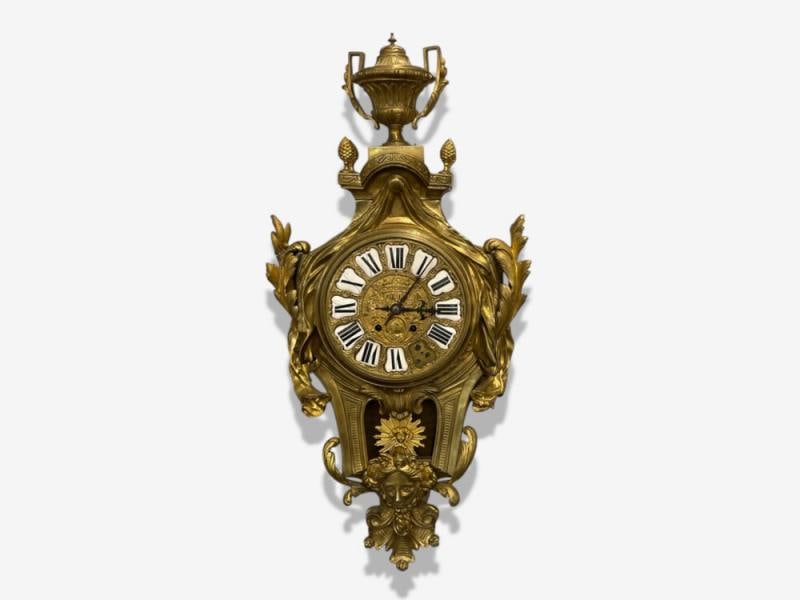 Louis XV, Figural Cartel Clock, Dore Bronze, France, 19th/20th c. - 2