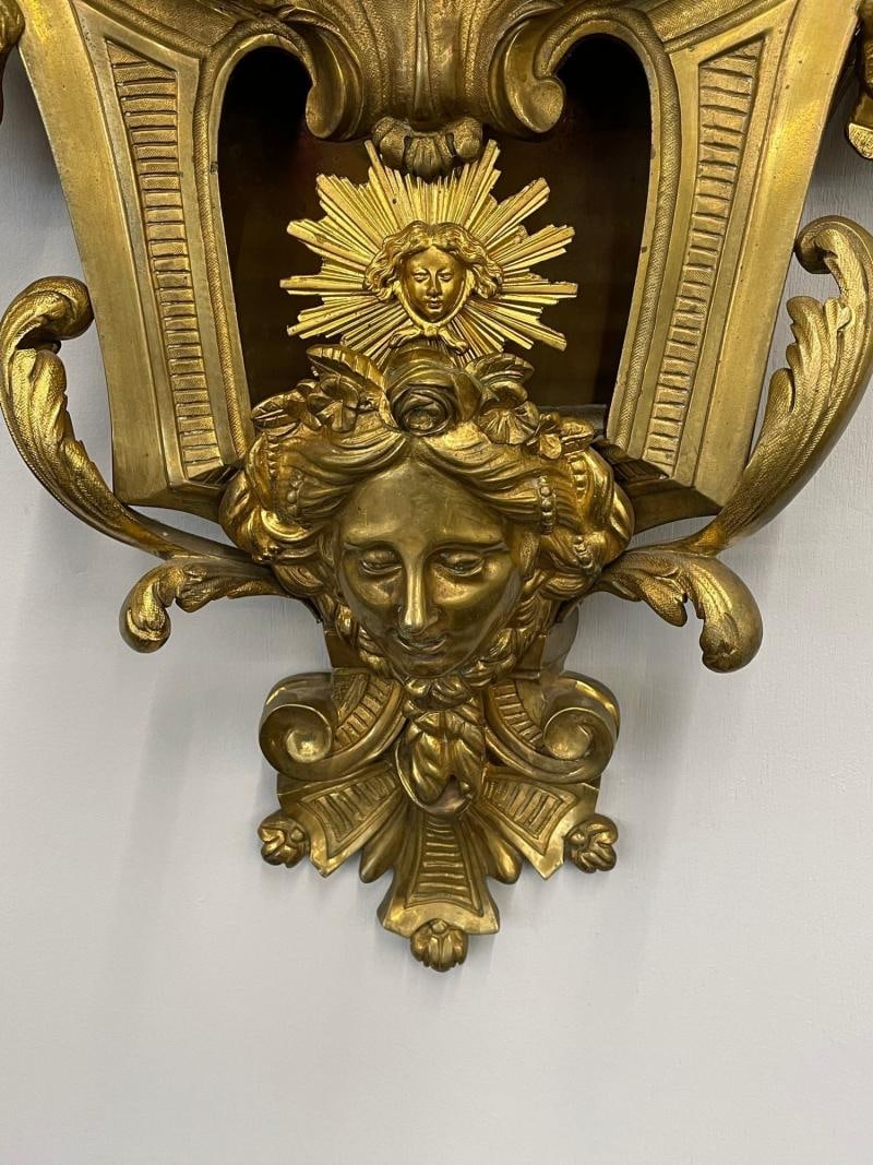 Louis XV, Figural Cartel Clock, Dore Bronze, France, 19th/20th c. - 8