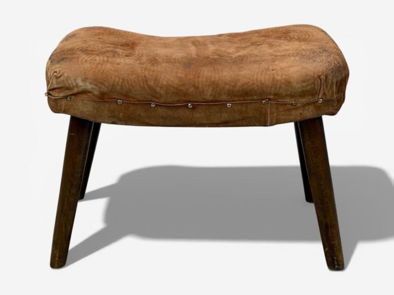 Madsen and Schubell, Ottoman, Beech, Suede, Sweden, 1940s - 2