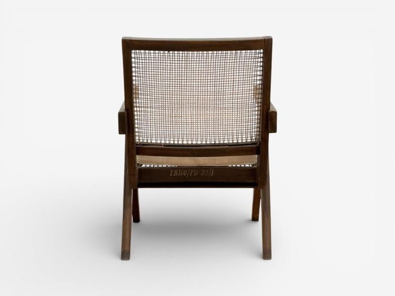 Pierre Jeanneret, Teak, Cane, Low Easy Chairs, Chandigarh, India c. 1960s - 12