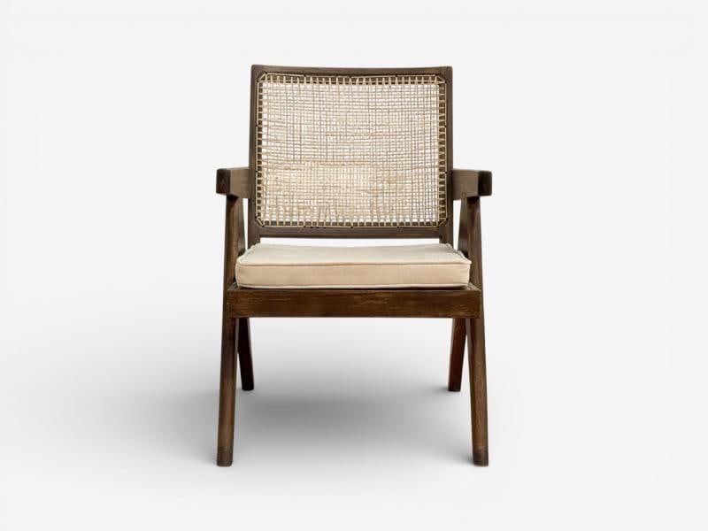 Pierre Jeanneret, Teak, Cane, Low Easy Chairs, Chandigarh, India c. 1960s - 9