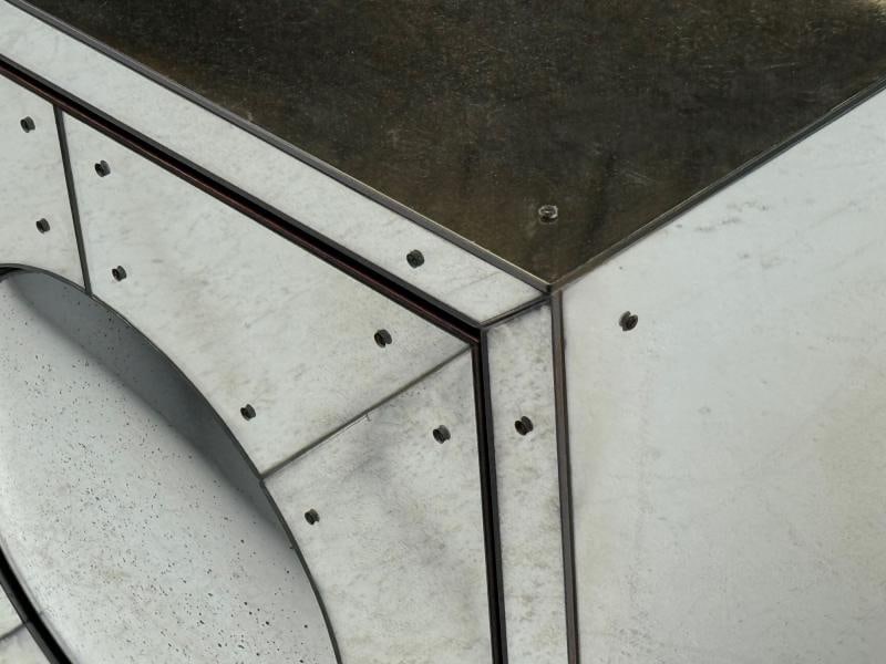 Art Deco Style, Painted Wood, Antique Glass, Mirrored Sideboard or Credenza - 6