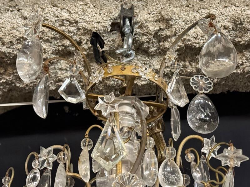 Louis XVI Style, Bronze, Rock Crystal, 12 Light Chandelier, France, 19th c. - 7