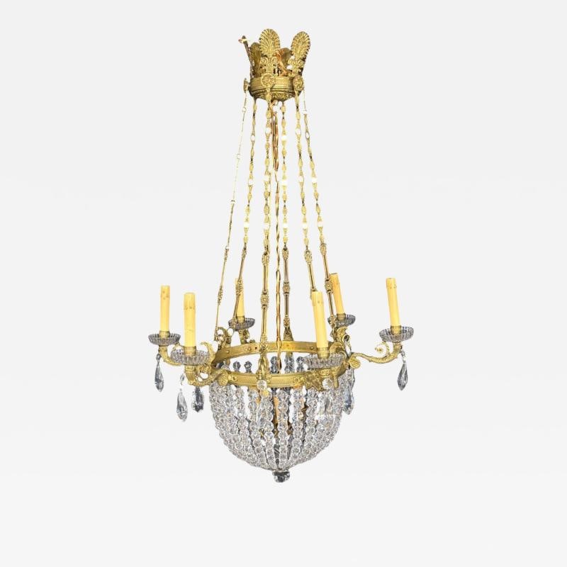 Neoclassical, Bronze, Crystal, Nine Light Chandelier, France, 19th c. (1 of 12)