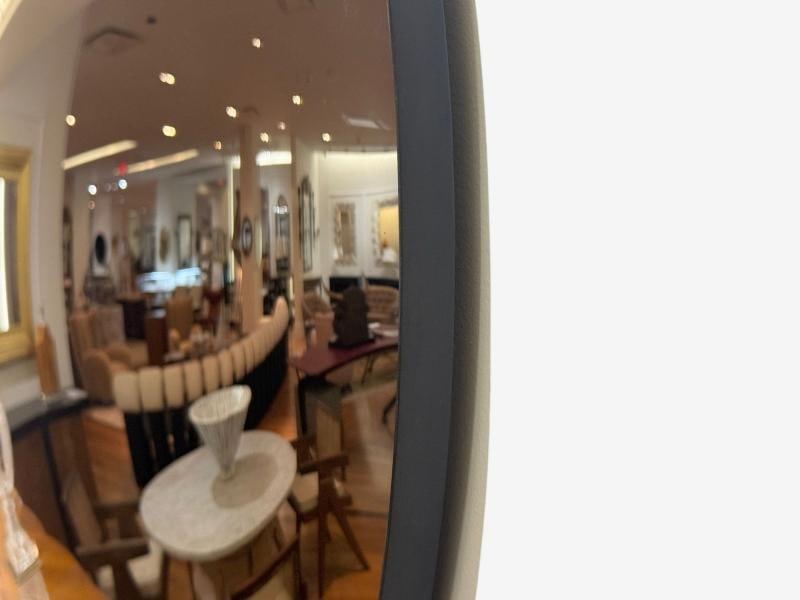 Contemporary, Convex Glass, Brass, Silver Space Age Wall Mirror - 5