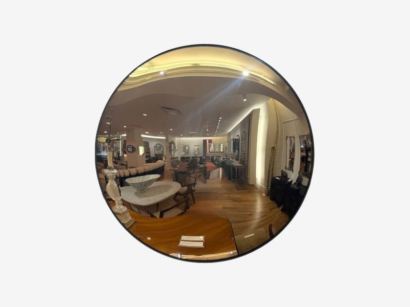 Contemporary, Convex Glass, Brass, Silver Space Age Wall Mirror - 7