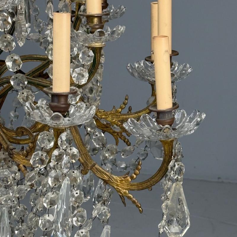 Louis XVI Style, Bronze, Crystal, Thirty-Light Chandelier, France, 19th/20th c. - 12