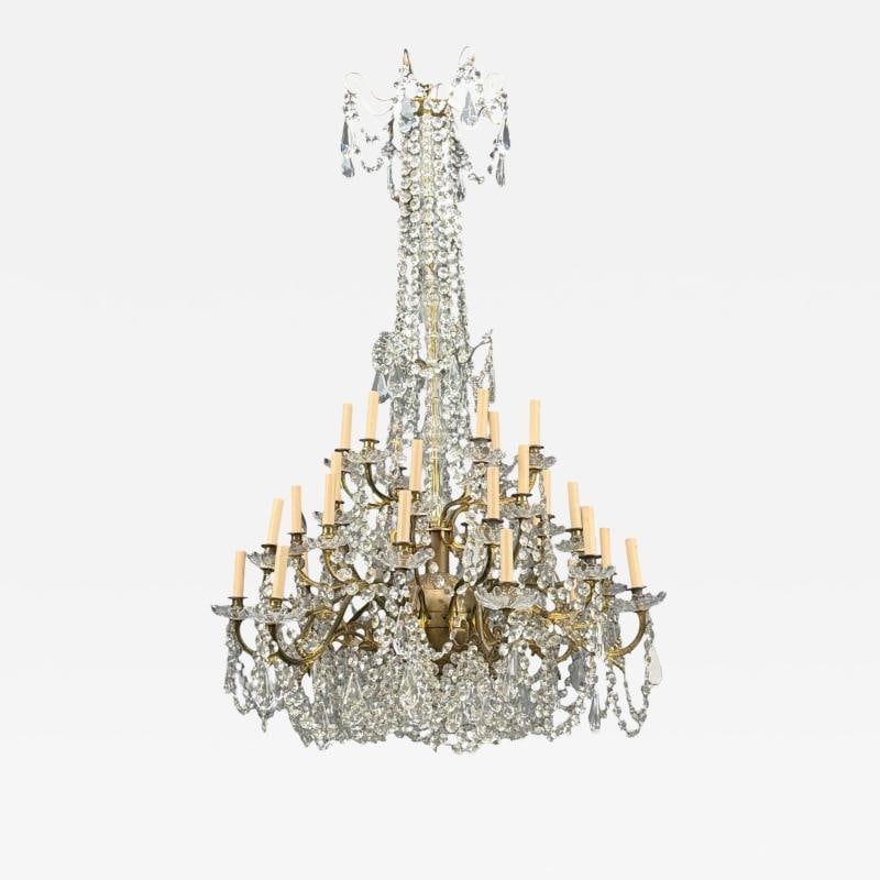 Louis XVI Style, Bronze, Crystal, Thirty-Light Chandelier, France, 19th/20th c. (1 of 12)