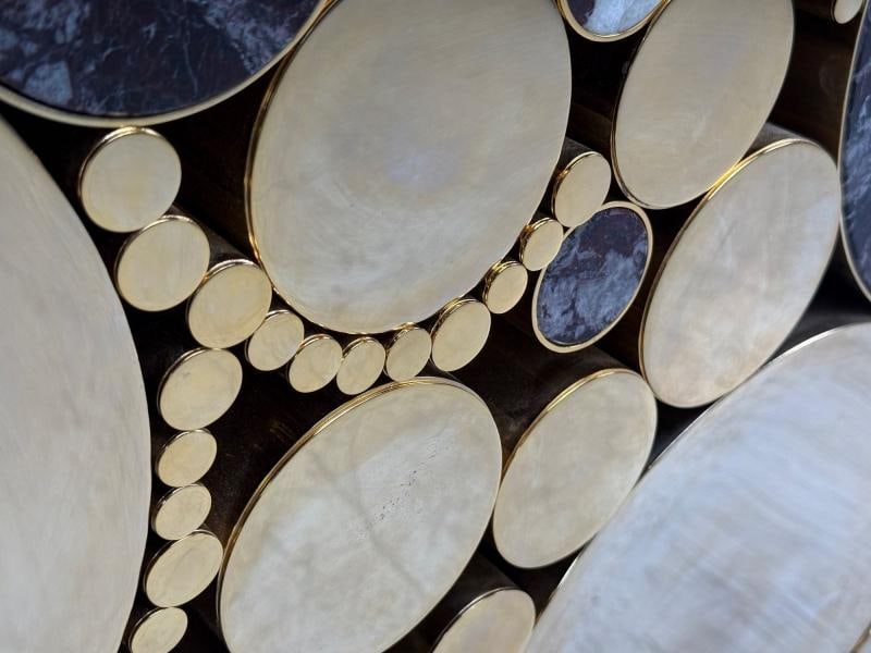 Malabar, Polished Brass, Marble, Wanderlust Console, Portugal, 21st c. - 6