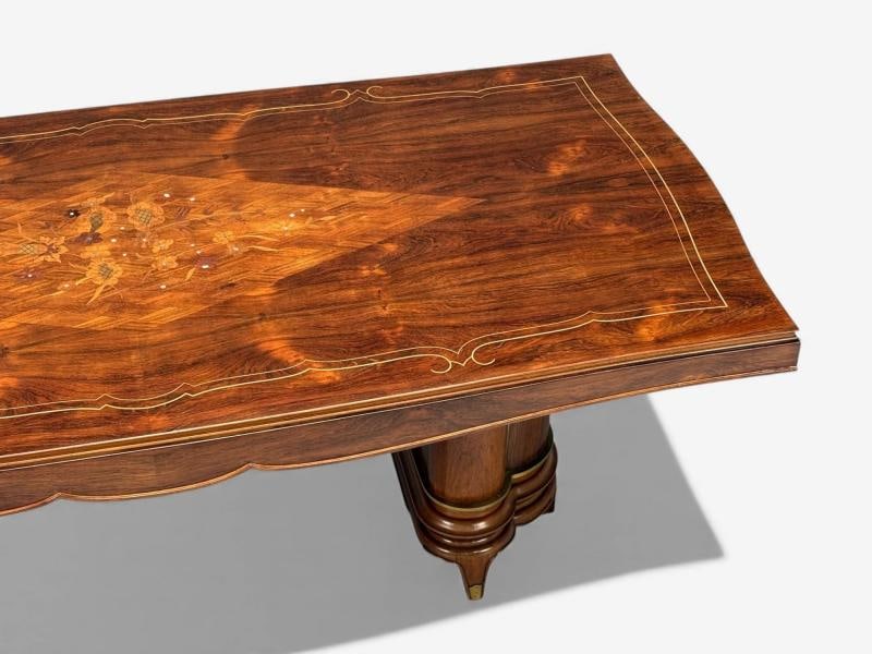 Jules Leleu, French Art Deco, Rosewood, Abalone, Dining Table, France, 1930s - 5