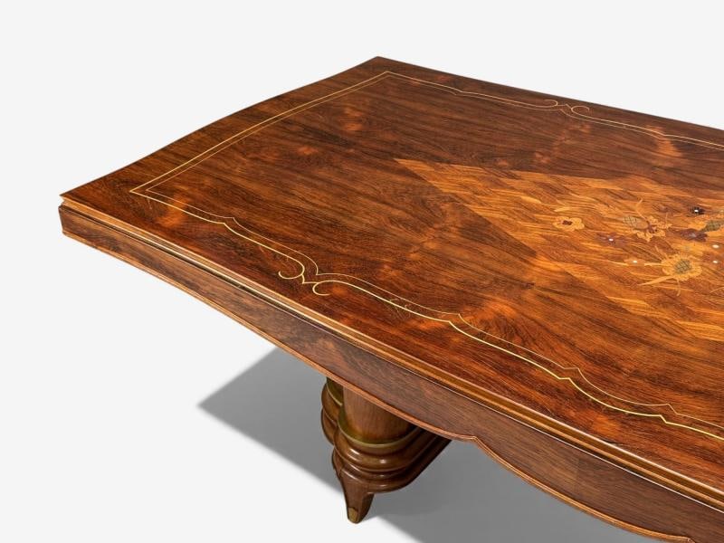 Jules Leleu, French Art Deco, Rosewood, Abalone, Dining Table, France, 1930s - 7