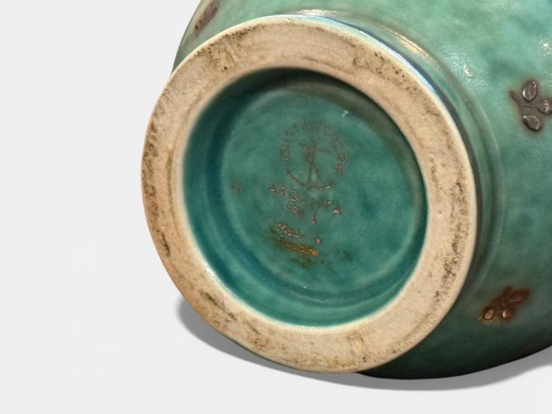 Wilhelm Kage, Green Ceramic, Argenta Vase, Sweden, 1930s - 8