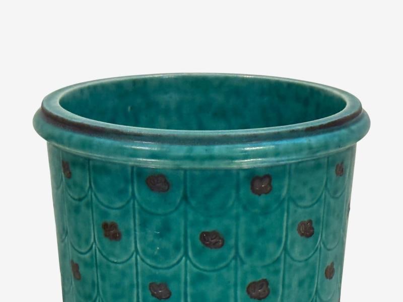 Wilhelm Kage, Green Ceramic, Argenta Vase, Sweden, 1930s - 4