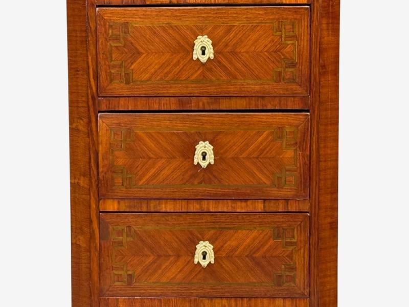 Louis XV Style, Tulipwood, Marquetry, Marble, Lingerie Chests, France, 1910s - 10
