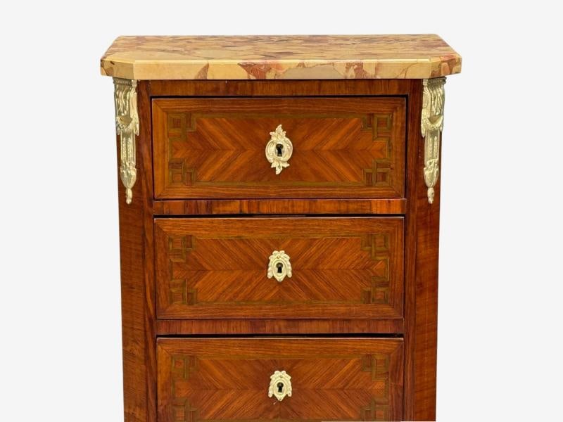 Louis XV Style, Tulipwood, Marquetry, Marble, Lingerie Chests, France, 1910s - 9