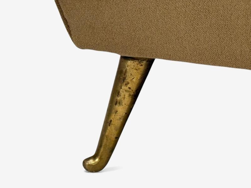 ISA Bergamo, Camel Velvet, Bronze, Wingback Chairs, Italy, 1950s - 12