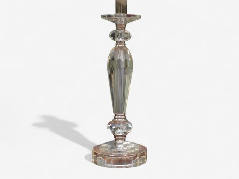 Hollywood Regency Style, Cut Crystal, Fabric, Small Table Lamps, USA, 1970s - 5