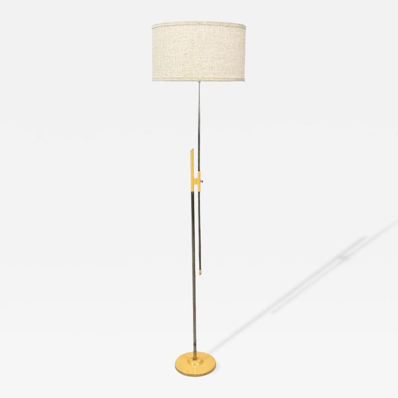 Polish Modern, Steel, Lacquered Metal, Adjustable Floor Lamp, Poland, 1960s: Title: Polish Modern, Steel, Lacquered Metal, Adjustable Floor Lamp, Poland, 1960s Description: Polish Modern, Steel, Lacquered Metal, Adjustable Floor Lamp, Poland, 1960s An adjustable steel and meta