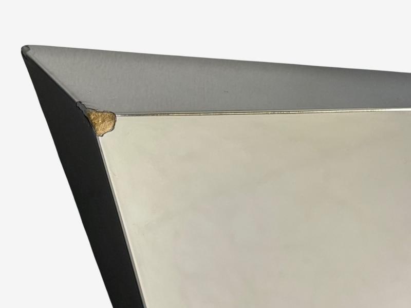 Brutalist Style, Geometric Chrome Wall Mirror, American, 2010s - 8