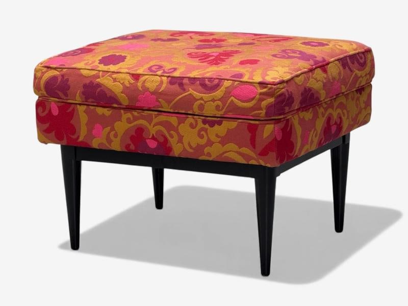 Paul McCobb, Ebonized Wood, Fabric, Ottoman, USA, 1950s - 3