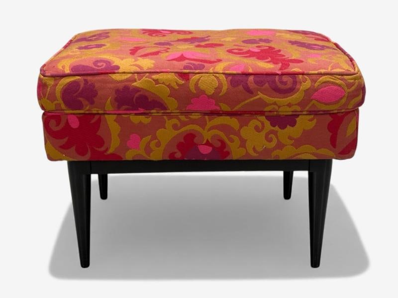 Paul McCobb, Ebonized Wood, Fabric, Ottoman, USA, 1950s - 5