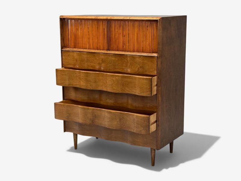 Edmund J Spence, Swedish Modern, Maple, Wave Highboy, Sweden, 1950s - 4