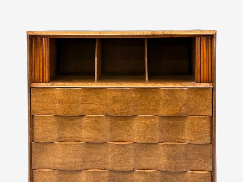 Edmund J Spence, Swedish Modern, Maple, Wave Highboy, Sweden, 1950s - 7