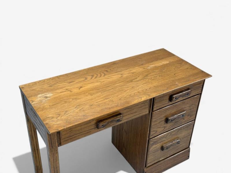A. Brandt Ranch Oak, Oak, Writing Desk and Chair, USA, 1950s - 6