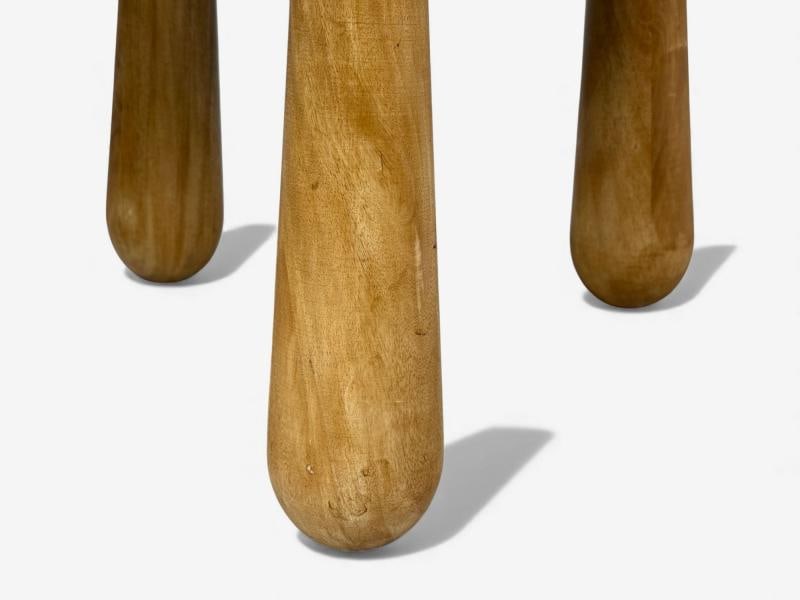 Danish Modern Style, Sheepskin Stools, Beige Shearling, Maple, USA, 21st c. - 7