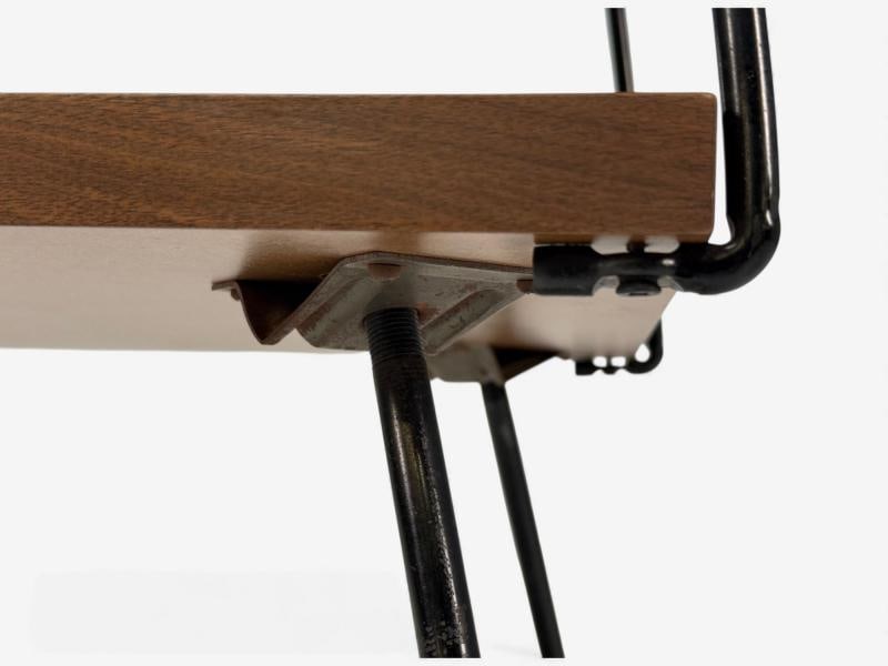 Tony Paul Style, Lacquered Iron, Walnut, Side Tables, USA, 1960s - 11