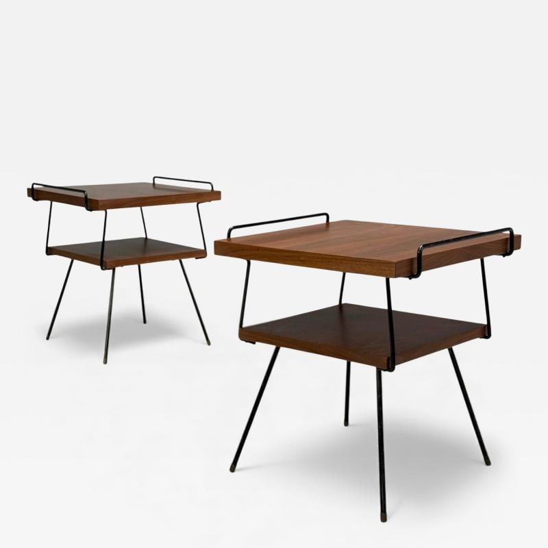 Tony Paul Style, Lacquered Iron, Walnut, Side Tables, USA, 1960s (1 of 11)