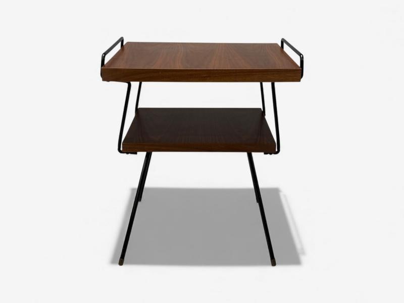 Tony Paul Style, Lacquered Iron, Walnut, Side Tables, USA, 1960s - 6