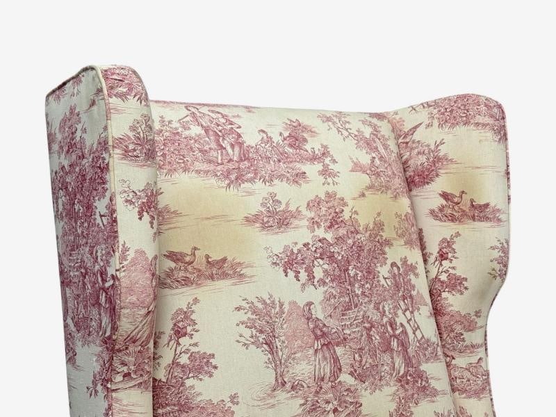 Italian Modern, Ashwood, Fabric, Large Wingback Chairs, Italy, 1950s - 8