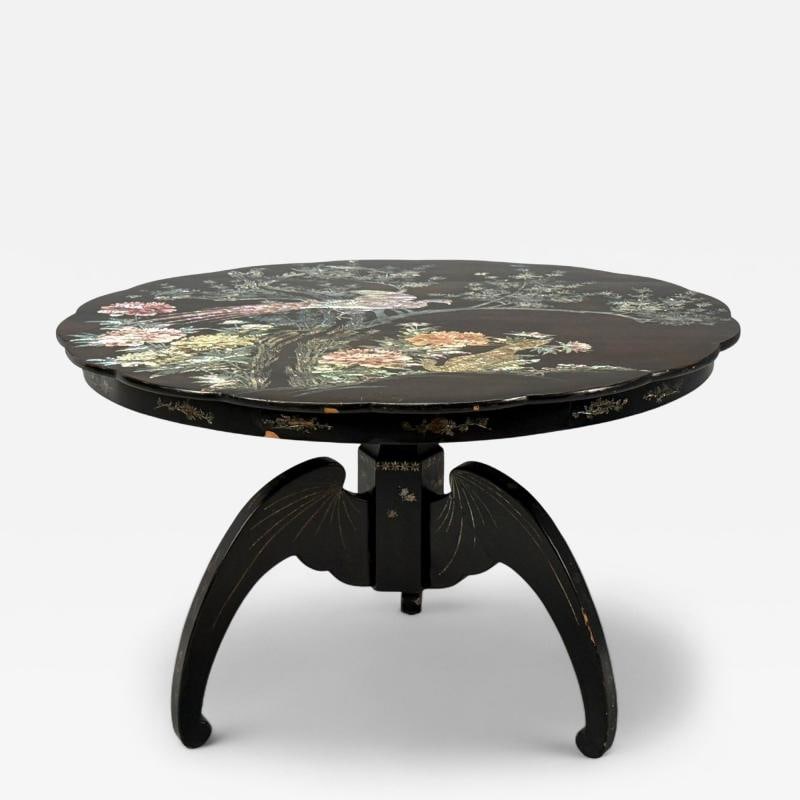 Chinese Export, Ebonized Wood, Mother-of-Pearl, Center Table, China, 1900 (1 of 12)