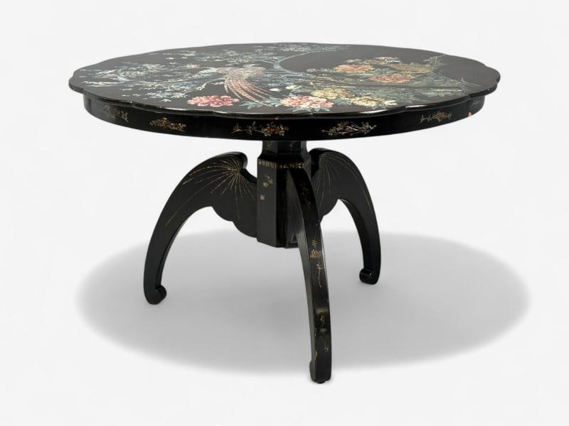 Chinese Export, Ebonized Wood, Mother-of-Pearl, Center Table, China, 1900 - 5